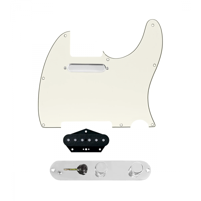 920D Custom Texas Grit Loaded Pickguard for Tele With Parchment Pickguard and T3W-C Control Plate