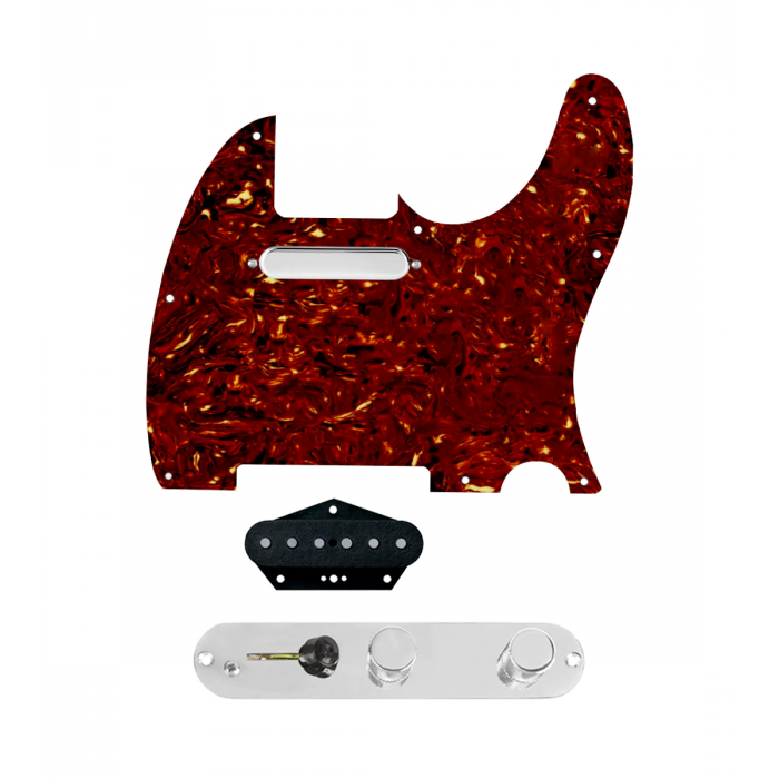 920D Custom Texas Grit Loaded Pickguard for Tele With Tortoise Pickguard and T3W-C Control Plate