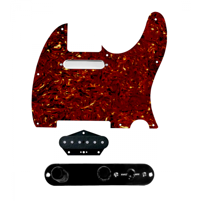 920D Custom Texas Grit Loaded Pickguard for Tele With Tortoise Pickguard and T3W-REV-B Control Plate