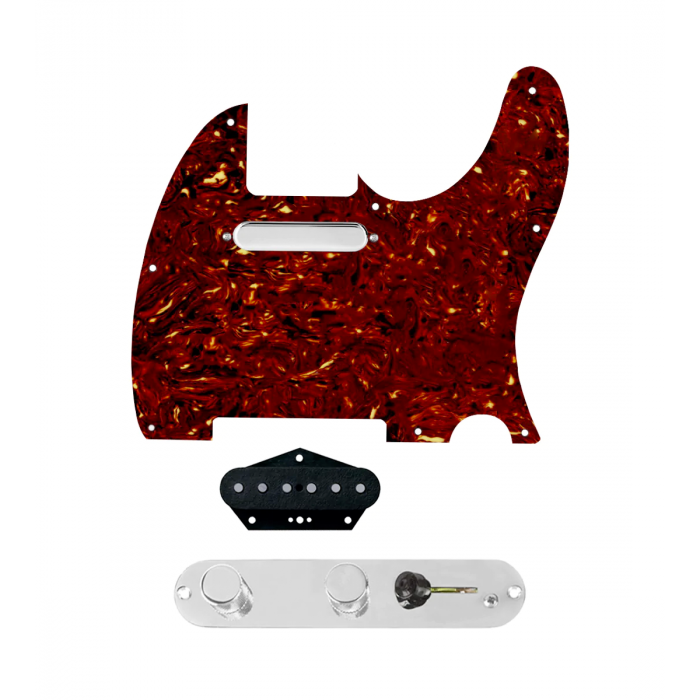 920D Custom Texas Grit Loaded Pickguard for Tele With Tortoise Pickguard and T3W-REV-C Control Plate