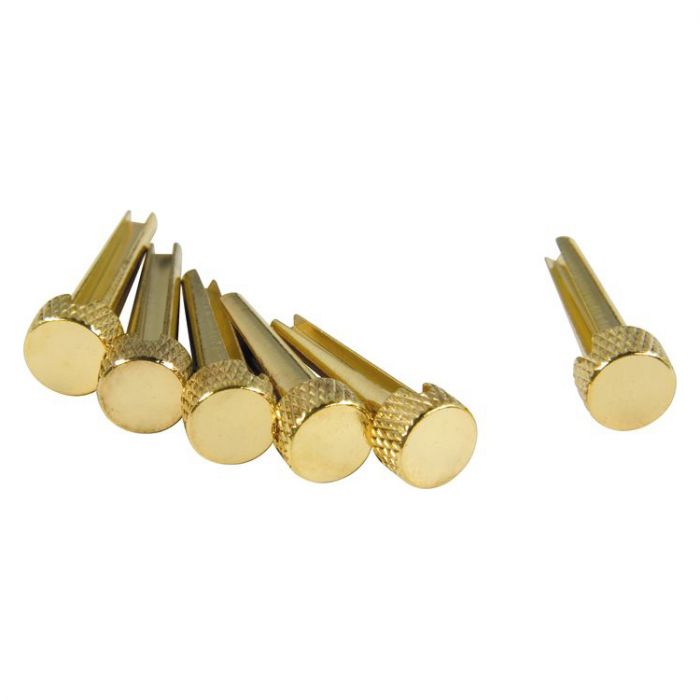 D'Andrea TP1B Acoustic Guitar Tone Pins Gold Brass Bridge Pin Set, Solid Brass