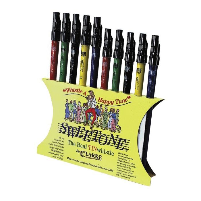 Clarke SDU10 Sweetone Bulk Display Box of Colored Whistles - Set of 10