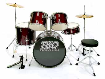 TKO 424 5 Piece Kit Starter Drum Set with Cymbals  